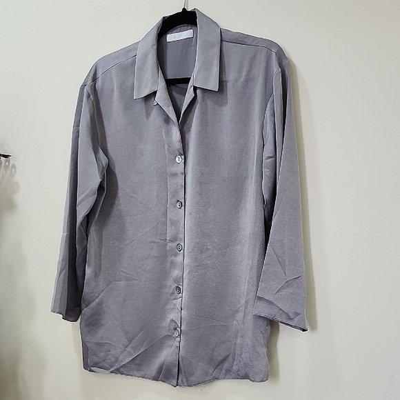 home wear Tops - Chic Women's Gray Long Sleeve Blouse